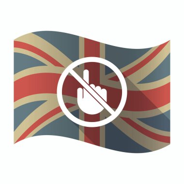 Yasak bir sinyal bir dokunaklı el ile izole İngiltere bayrağı 