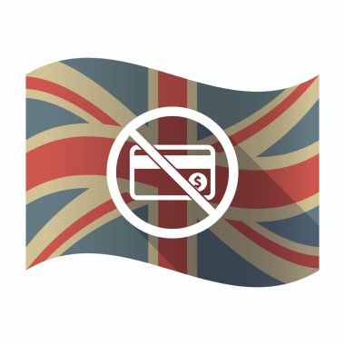 Yasak bir sinyal içinde kredi kartıyla izole İngiltere bayrağı 