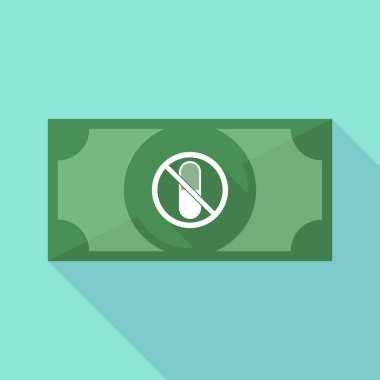 Uzun gölge banknot bir değil bir hap ile sinyal izin 