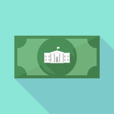 Uzun gölge banknot ile Beyaz Saray Binası