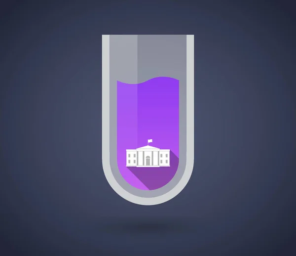 Tube à essai chimique avec le bâtiment de la Maison Blanche — Image vectorielle