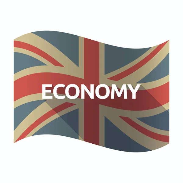 Drapeau isolé du Royaume-Uni avec le texte ECONOMY — Image vectorielle