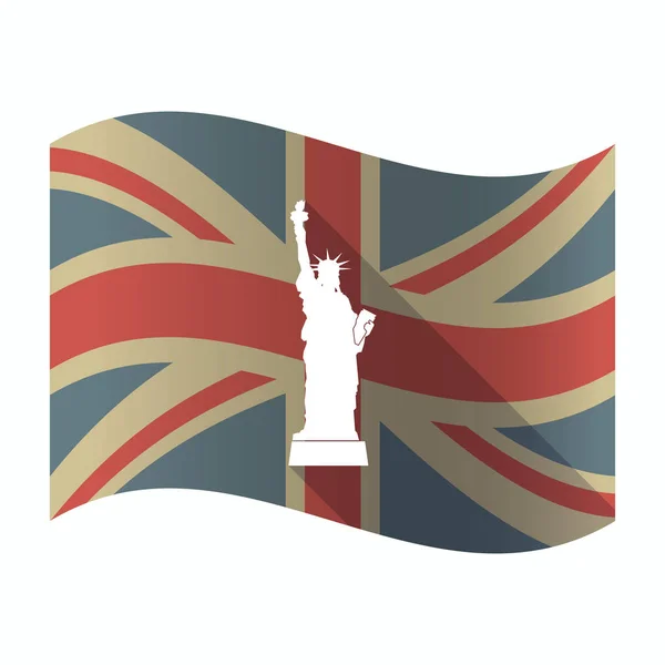 Isolated UK flag with  the Statue of Liberty — Stock Vector