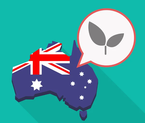 Larga sombra Australia mmap con una planta — Vector de stock