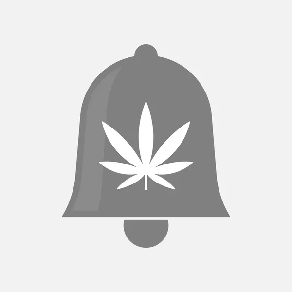 大麻叶孤立的钟 — 图库矢量图片