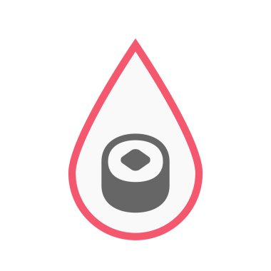 Suşi bir parçası ile izole kan damlası