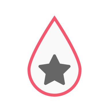 İzole kan damla yıldız ile