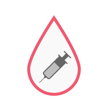 Bir şırınga ile izole kan damlası