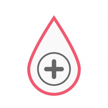 İzole kan damla bir miktar işareti ile