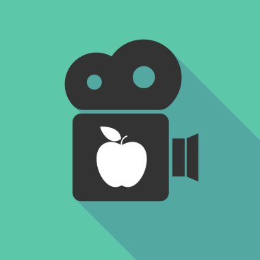 Uzun gölge kamera ile bir elma