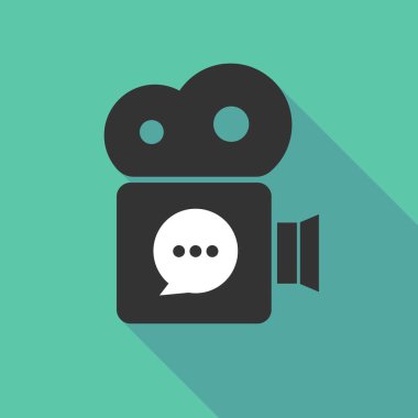 Uzun gölge kamera komik bir balon ile