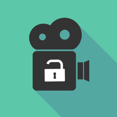 Uzun gölge kamera ile bir açık kilit yastık