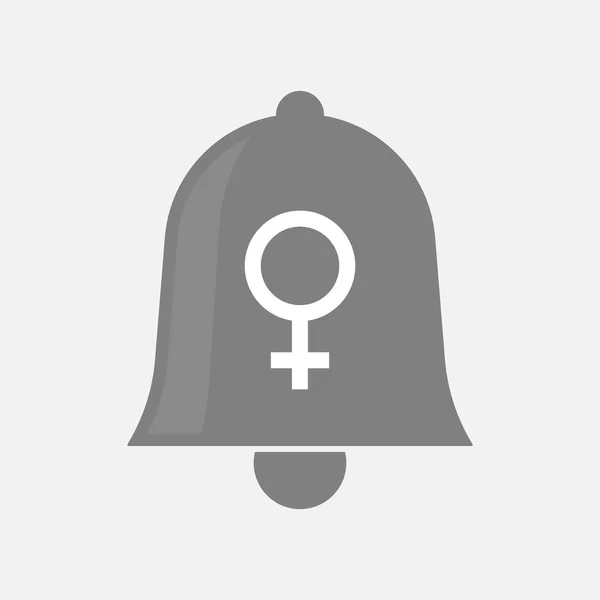 Απομονωμένη κουδούνι με ένα θηλυκό σύμβολο — Διανυσματικό Αρχείο