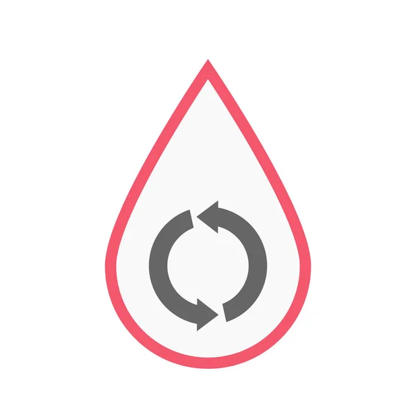 Απομονωμένη αίμα σε σταγόνα αίματος με ένα σημάδι γύρο ανακύκλωσης — Διανυσματικό Αρχείο