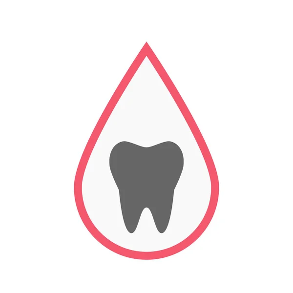 Goutte de sang isolée avec une dent — Image vectorielle
