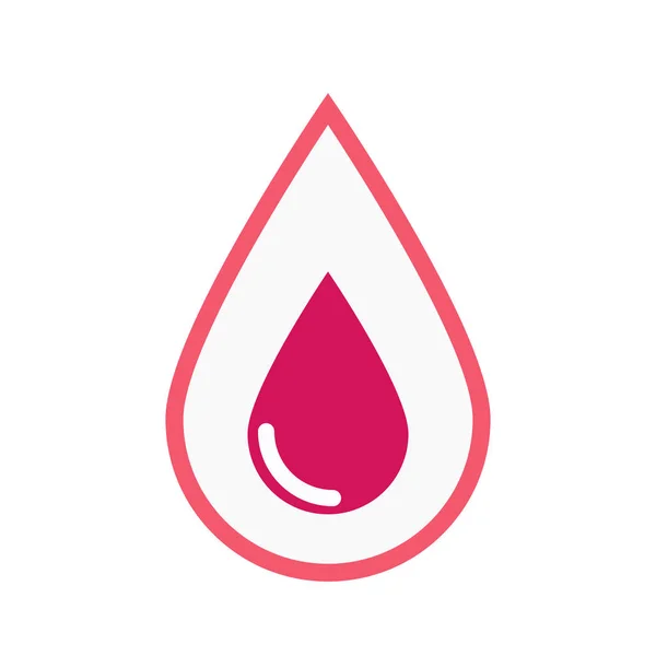 Isolated blood drop with a blood drop — Stock Vector