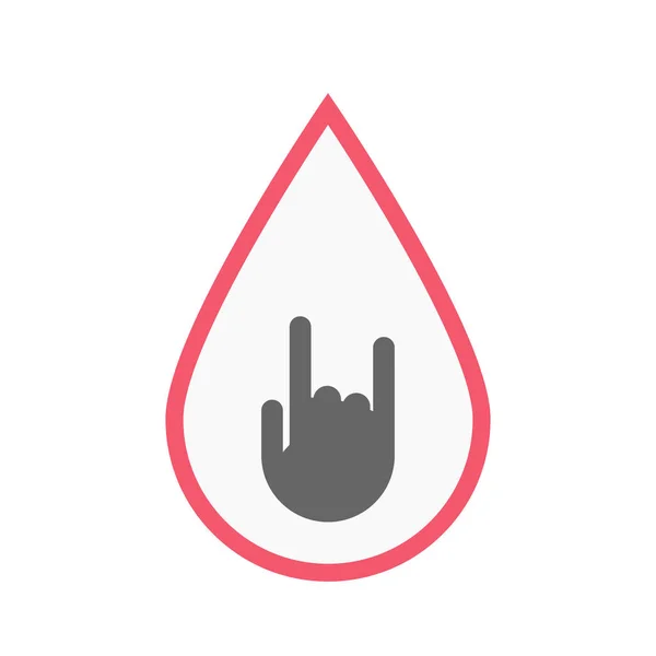 Isolated blood drop with a rocking hand — Stock Vector