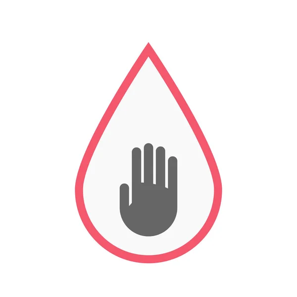 Isolated blood drop with a hand — Stock Vector