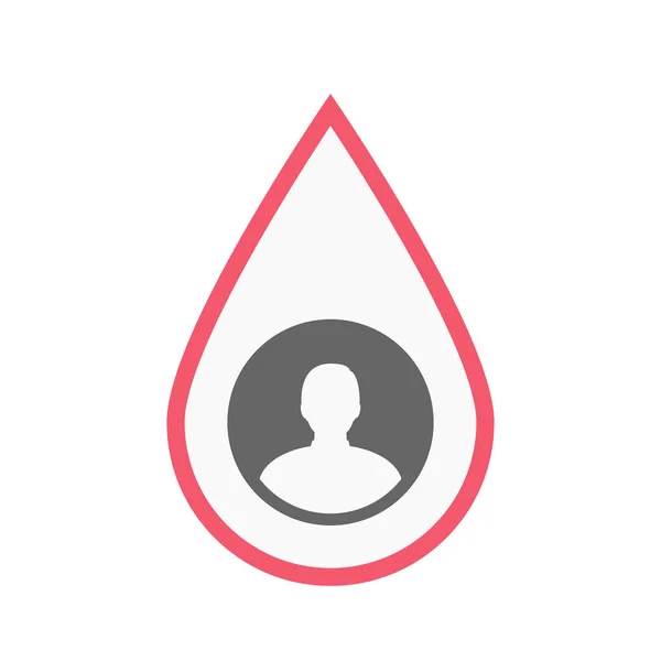 Isolated blood drop with a male avatar — Stock Vector