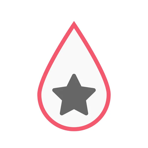 Isolated blood drop with a star — Stock Vector