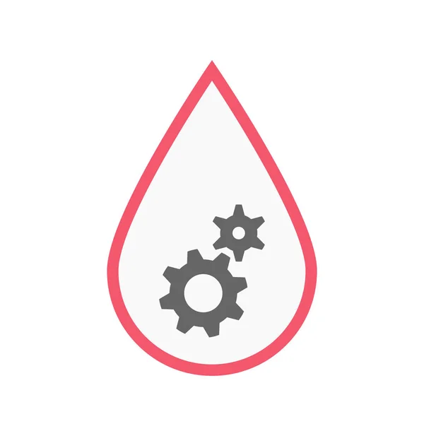 Isolated blood drop with two gears — Stock Vector