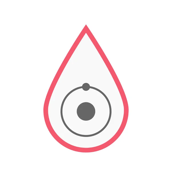 Gota de sangue isolada com um átomo — Vetor de Stock