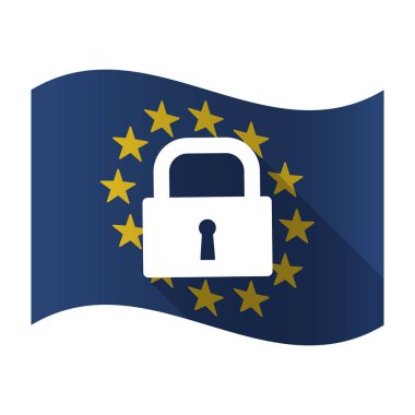 İzole AB bayrağı ile kapalı kilit yastık