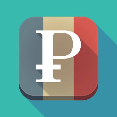 Uzun gölge Rublesi işaretiyle Fransa bayrağı