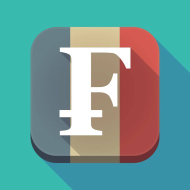 Uzun gölge İsviçre Frangı işaretiyle Fransa bayrağı