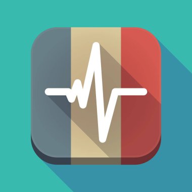 Uzun gölge Fransa bayrağı bir kalp işareti yendi