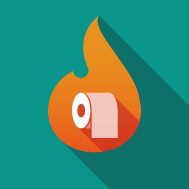 Uzun gölge alev bir tuvalet kağıdı rulosu ile