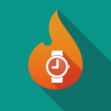 Uzun gölge alev ile kol saati