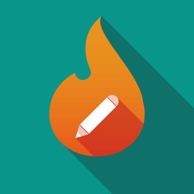 Uzun gölge alev bir kalem ile