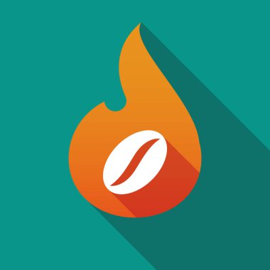 Uzun gölge alev bir kahve çekirdeği ile