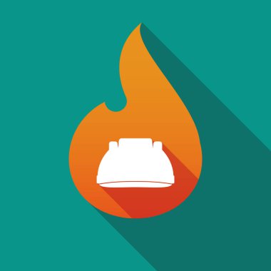 Uzun bir çalışma kask ile gölge alev