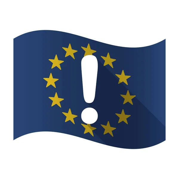 Isolierte EU-Flagge mit einem Ausrufezeichen — Stockvektor