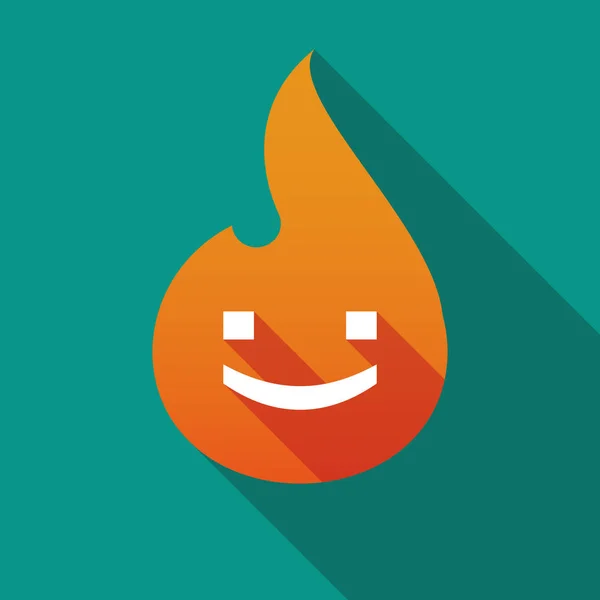Lange schaduw vlam met een glimlach tekst gezicht — Stockvector