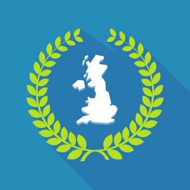 Uzun gölge defne çelengi bir harita İngiltere'nin 