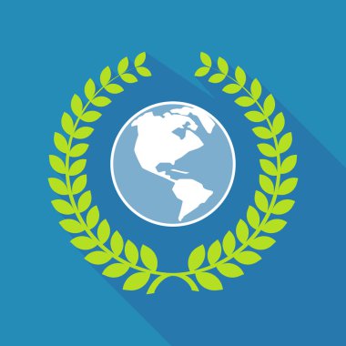 Uzun bir Amerika Bölge dünya dünya ile gölge defne çelengi