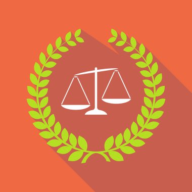 Uzun gölge defne çelengi bir dengesiz kilo ölçek ile