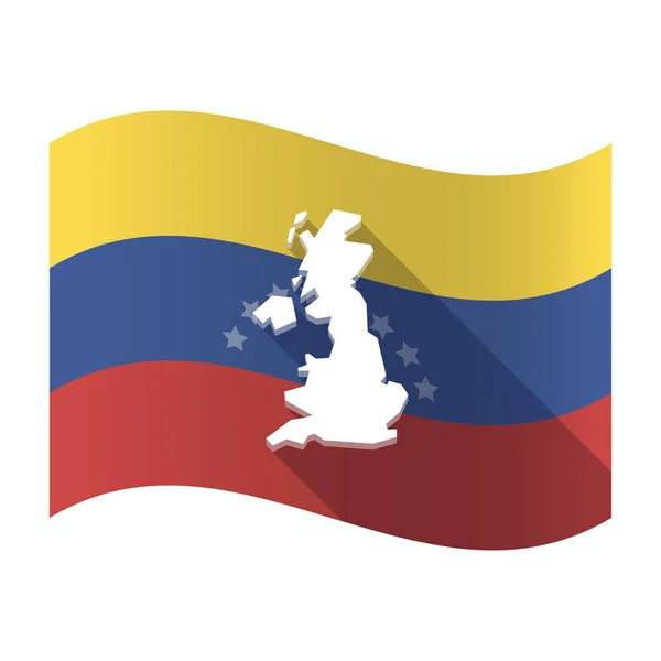 Isolated Venezuela flag with  a map of the UK — Stock Vector