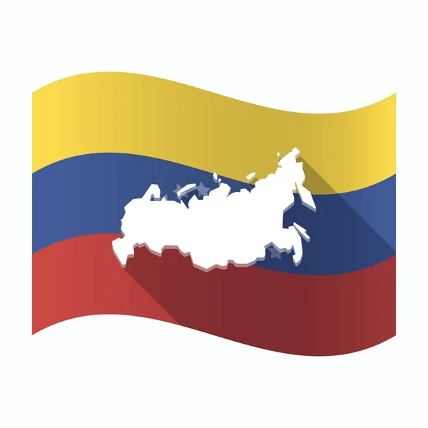 Bandeira isolada da Venezuela com um mapa da Rússia — Vetor de Stock