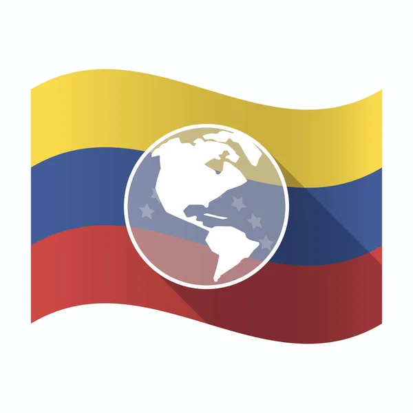 Bandeira isolada da Venezuela com uma região da América globo mundial — Vetor de Stock
