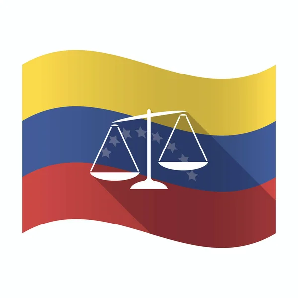 Απομονωμένη σημαία Βενεζουέλας με μια κλίμακα της μη ισορροπημένης βάρος — Διανυσματικό Αρχείο