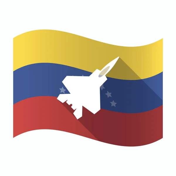 Bandeira isolada da Venezuela com um avião de combate — Vetor de Stock