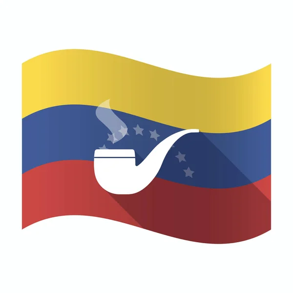 Bandera aislada de Venezuela con pipa humeante — Archivo Imágenes Vectoriales