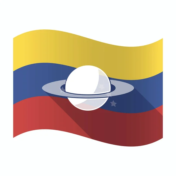 Bandeira isolada da Venezuela com o planeta Saturno — Vetor de Stock