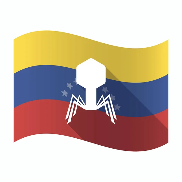 Bandeira isolada da Venezuela com um vírus — Vetor de Stock