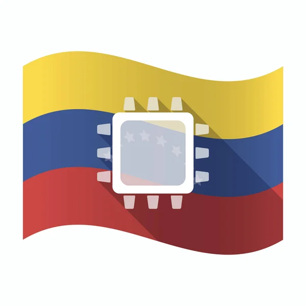 Bandera aislada de Venezuela con una CPU — Archivo Imágenes Vectoriales