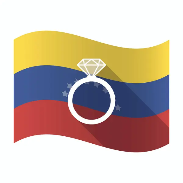 Bandeira isolada da Venezuela com um anel de noivado — Vetor de Stock